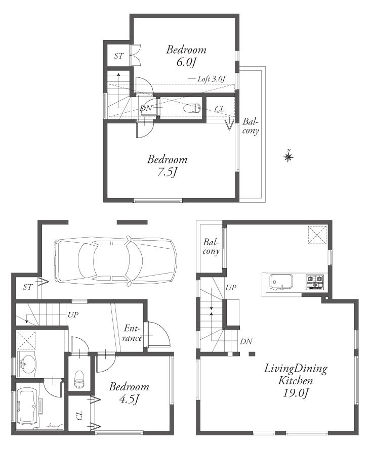 Building plan example (floor plan). Building plan example (A No. land) Building price 15,520,000 yen, Building area 101.60 sq m