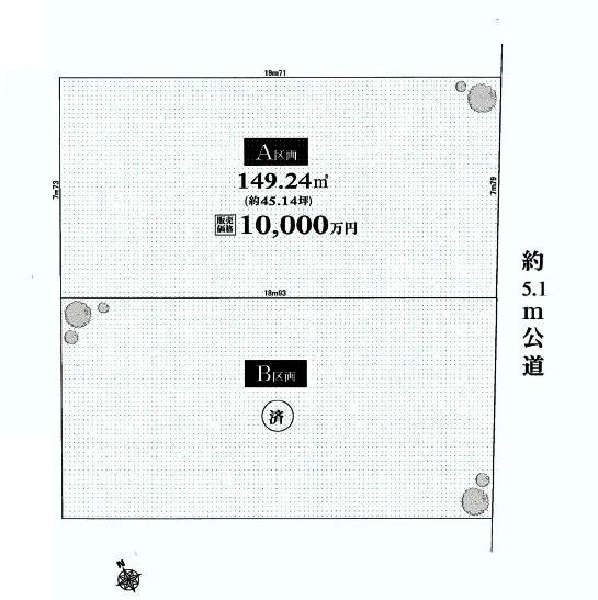 Compartment figure. Land price 100 million yen, Land area 149.24 sq m