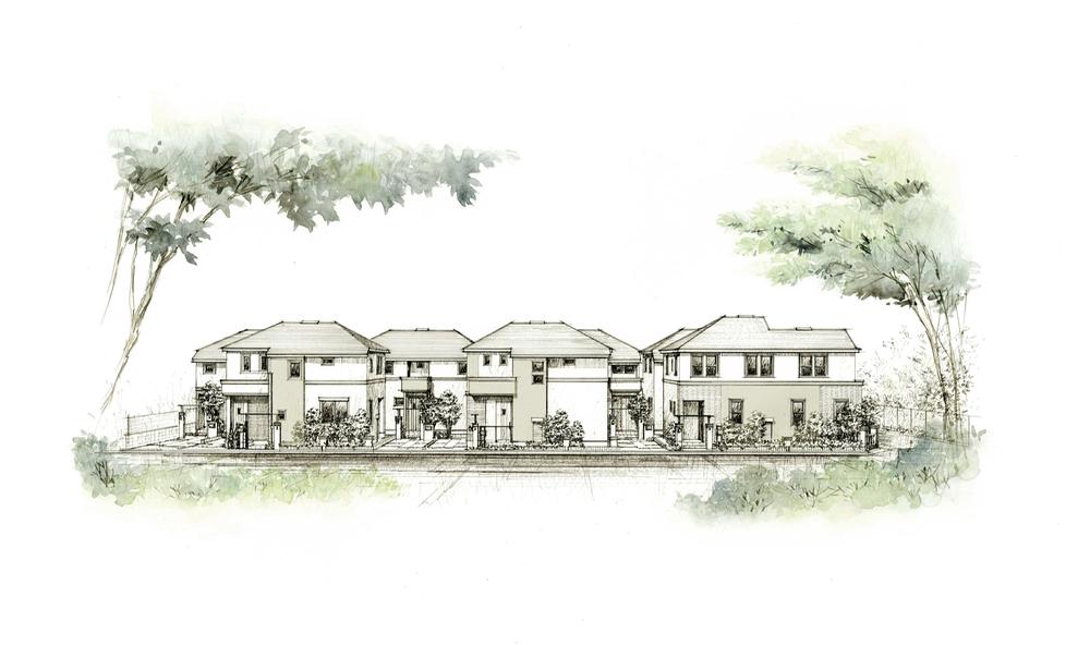 Cityscape Rendering. Father de design to blend into the city of Saginomiya