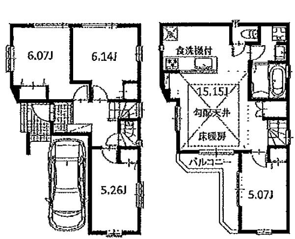 Floor plan. (A Building), Price 54,800,000 yen, 4LDK, Land area 74.19 sq m , Building area 82.99 sq m
