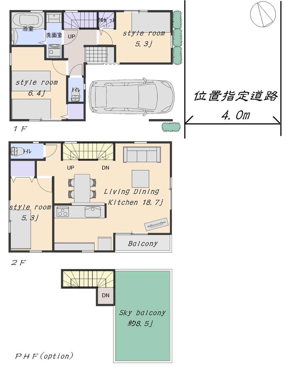 Floor plan. 53,800,000 yen, 3LDK, Land area 67.75 sq m , Building area 96.36 sq m