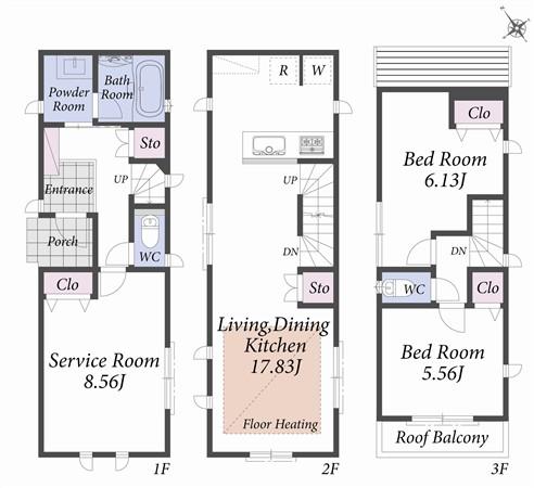 Building plan example (floor plan). Reference plan floor plan 13.8 million yen ・ 88.93 sq m  ・ B Building