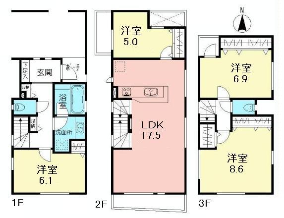 Floor plan. (C), Price 55,800,000 yen, 4LDK, Land area 67.16 sq m , Building area 114.31 sq m