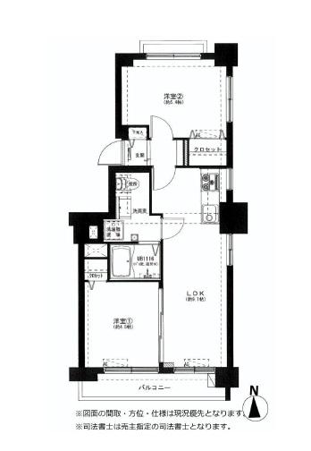 Floor plan. 2LDK, Price 20,900,000 yen, Footprint 43.5 sq m , Balcony area 4 sq m
