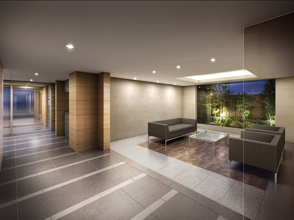 Features of the building.  [Entrance Hall to greet in a serene atmosphere] Entrance Hall feel the adult of calm and exit the wind dividing chamber celebrates. Its earlier, Green prepared an impressive space of the courtyard reflected in the large window surface. While to have a sense of unity in the refined atmosphere of the entrance hall, Praise the flavor of as dignified Yingbin space. (Entrance Hall Rendering)