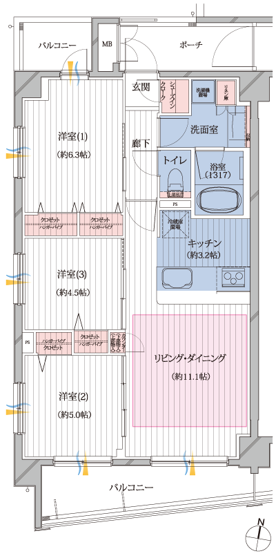 Floor: 3LDK, the area occupied: 65.2 sq m, Price: TBD