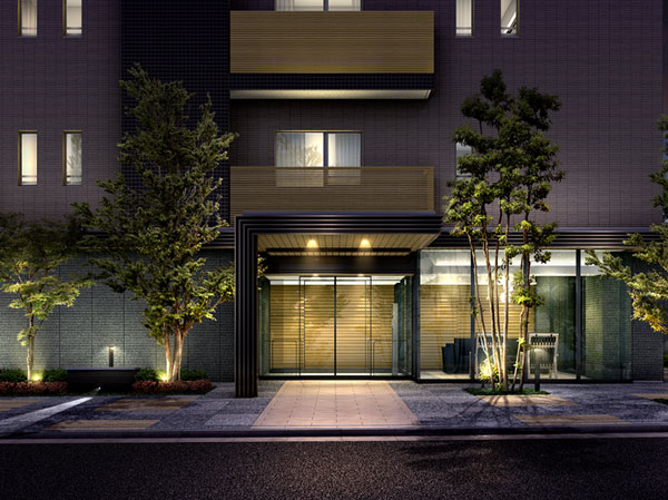 Buildings and facilities. Simple and delicate color scheme that was based on high-quality color calm. It has a noble and calm feeling, Quality of appearance to foster a unique beauty.  Design elaborate strange of everywhere to sophisticated, You story a new scenic beauty of the mansion, which boasts the beauty and luxury. (Entrance Rendering)