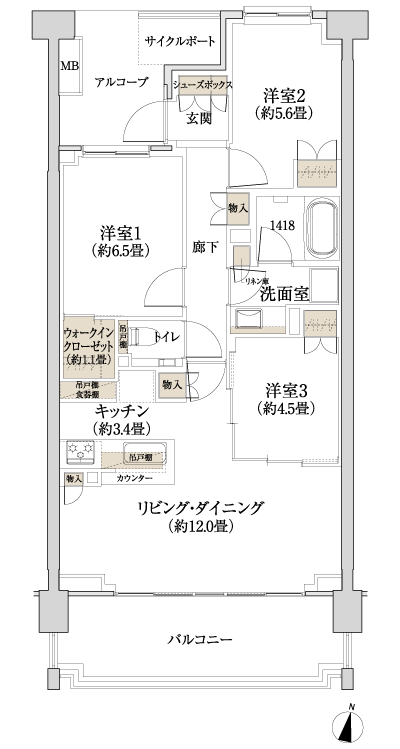 Floor: 3LDK + WIC + CP, the area occupied: 72.01 sq m, Price: TBD