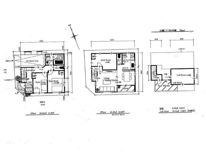 Building plan example (floor plan). Building plan example (A section) 3LDK, Land price 38,800,000 yen, Land area 65 sq m , Building price 15 million yen, Building area 91.64 sq m