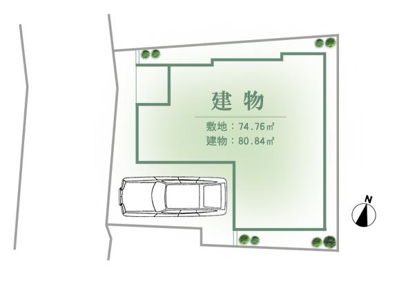 Compartment figure. 47,800,000 yen, 3LDK, Land area 74.76 sq m , Building area 80.84 sq m compartment view