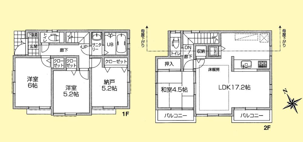 Floor plan. 49,800,000 yen, 4LDK, Land area 89.84 sq m , Building area 88.6 sq m