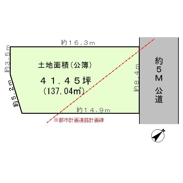 Compartment figure. Land price 52,500,000 yen, Land area 137.04 sq m