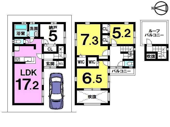 Floor plan. 50,800,000 yen, 3LDK+S, Land area 84.34 sq m , Building area 97.7 sq m