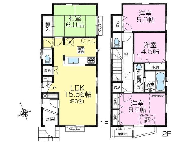Floor plan. 47,800,000 yen, 4LDK, Land area 99.86 sq m , Building area 90.74 sq m Nerima Minamiōizumi 5-chome, NO. Floor plan