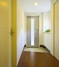 Bright entrance there is a window