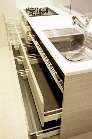 Kitchen. Slide storage