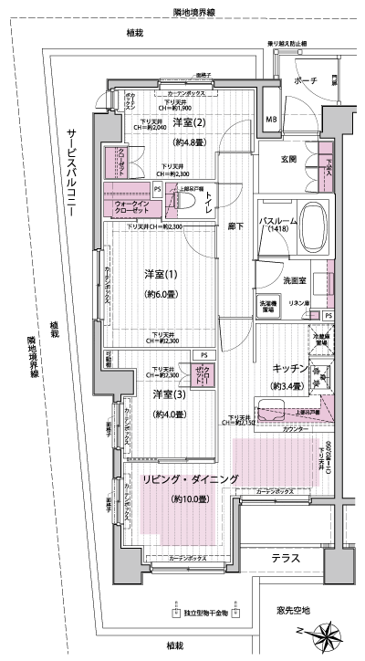 Floor: 3LDK + WIC, the occupied area: 64.96 sq m, Price: 40,800,000 yen, now on sale