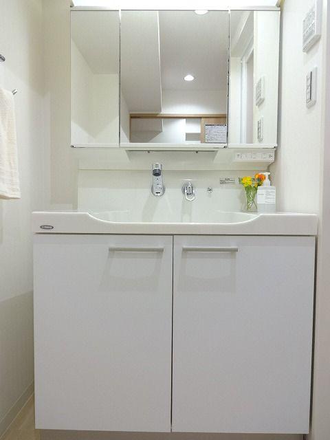 Wash basin, toilet. Bathroom vanity