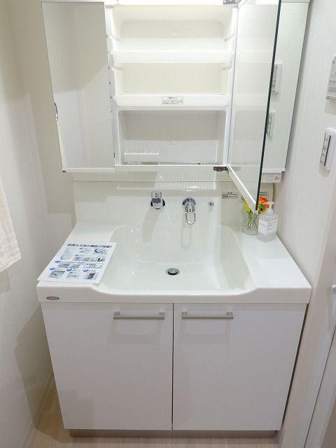 Wash basin, toilet. Bathroom vanity