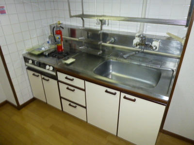 Kitchen. Two-burner gas stove installation Allowed Kitchen