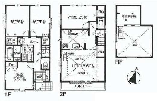 Floor plan. 47,800,000 yen, 2LDK + 2S (storeroom), Land area 90.57 sq m , Building area 87.47 sq m site (October 2013) Shooting