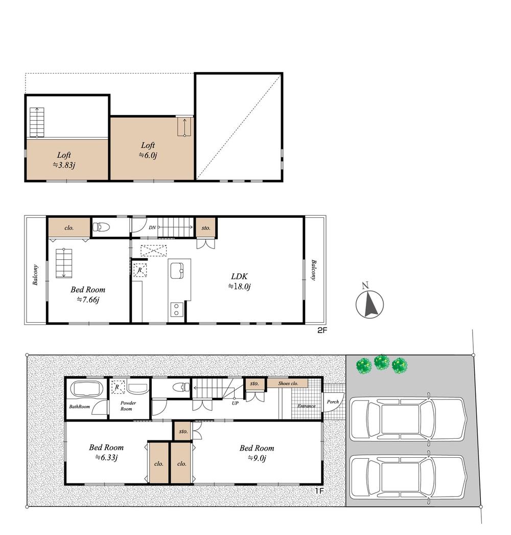 Floor plan. 59,800,000 yen, 3LDK, Land area 119.17 sq m , Building area 95.84 sq m