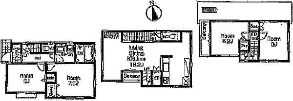 Floor plan. 44,800,000 yen, 4LDK, Land area 80.02 sq m , Building area 101.42 sq m