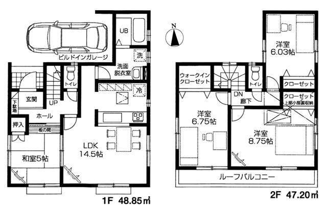 Floor plan. 51,800,000 yen, 4LDK, Land area 94.25 sq m , Building area 96.05 sq m