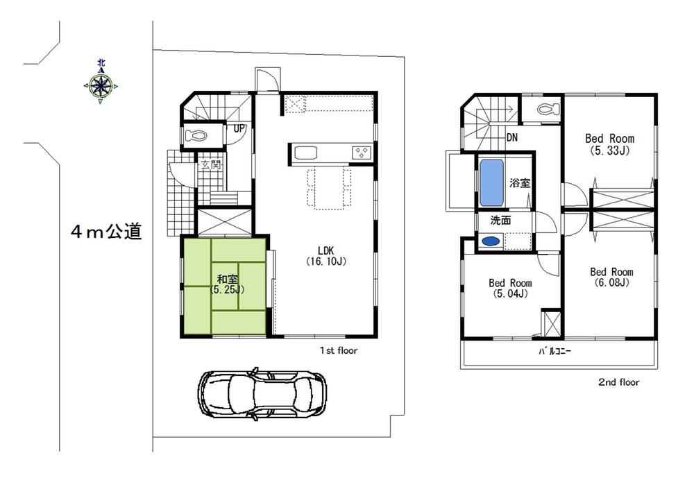 Floor plan. 58,800,000 yen, 4LDK, Land area 86.92 sq m , Building area 86.86 sq m 16 quires more LDK good per yang, It has become a Japanese-style room and Tsuzukiai. In spacious space of 21 tatami than if released.