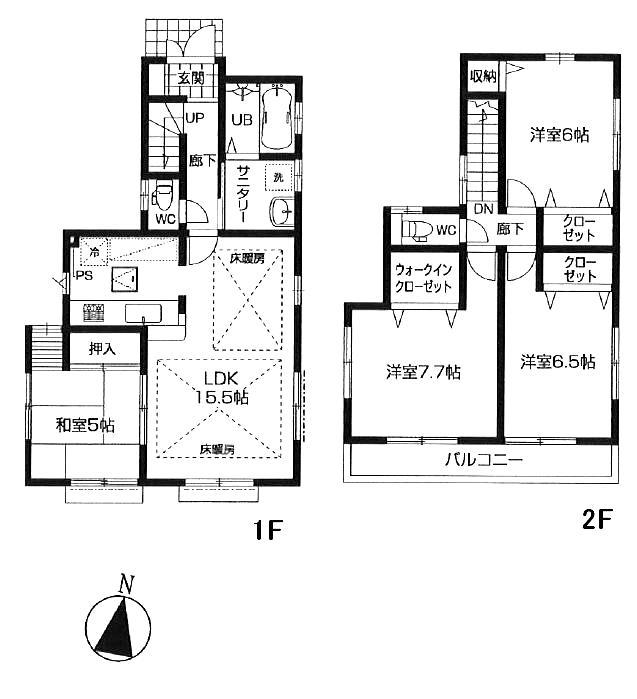 Floor plan. (7 Building), Price 51,800,000 yen, 4LDK, Land area 100.01 sq m , Building area 95.63 sq m