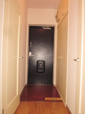 Entrance. There is a large shoe box!