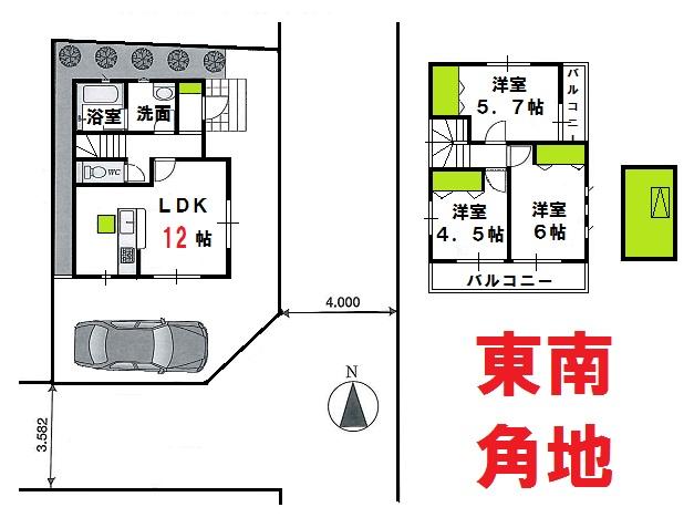 Floor plan. 35,800,000 yen, 3LDK, Land area 85.96 sq m , Building area 68.04 sq m