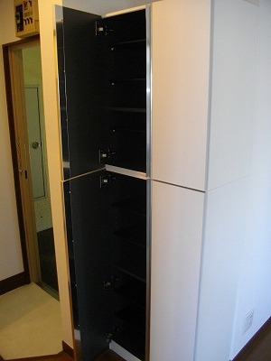 Entrance. Shoe rack is a new article. 