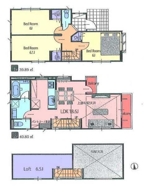 Floor plan. 49,800,000 yen, 3LDK, Land area 82.8 sq m , Building area 80.69 sq m