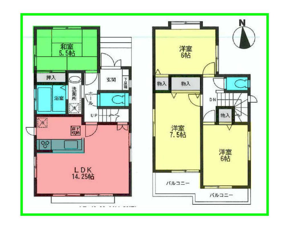 Floor plan. 43,800,000 yen, 4LDK, Land area 96.55 sq m , Building area 90.25 sq m