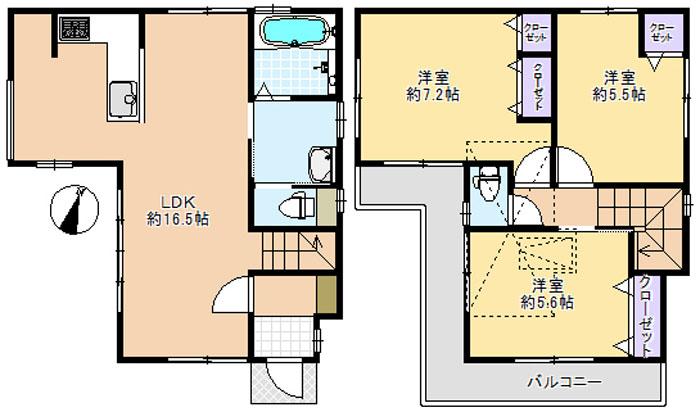 Floor plan. 36,800,000 yen, 3LDK, Land area 78.5 sq m , 3LDK newly built single-family building area 77.75 sq m LDK about 16.5 Pledge! All rooms have 2 or more sides of the lighting is to yang per well of properties that are taken. There are also feeling of freedom road of south 4.5M