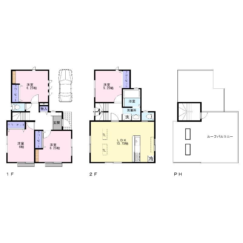 Floor plan. 56,800,000 yen, 4LDK, Land area 80 sq m , Building area 85.17 sq m