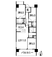 Floor: 3LDK + 2 walk-in closet, the occupied area: 68.48 sq m, Price: 47,500,000 yen, now on sale