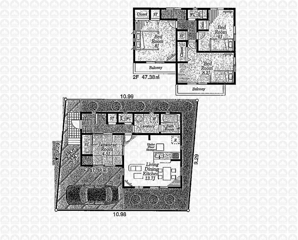 Compartment figure. 40,800,000 yen, 4LDK, Land area 101.74 sq m , Building area 94.76 sq m compartment view