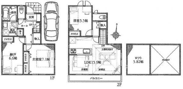 Floor plan. 53,800,000 yen, 2LDK+S, Land area 83.12 sq m , Building area 83.08 sq m