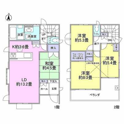 Floor plan. 4LDK type 1 floor south Gawamado of south room 3 rooms, With electric shutter Ribinguda