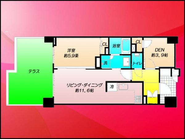 Floor plan. 1LDK, Price 27,800,000 yen, Occupied area 48.98 sq m