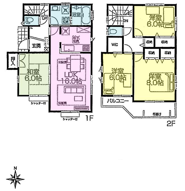 Floor plan. (18 Building), Price 61,900,000 yen, 4LDK, Land area 105.7 sq m , Building area 101.64 sq m