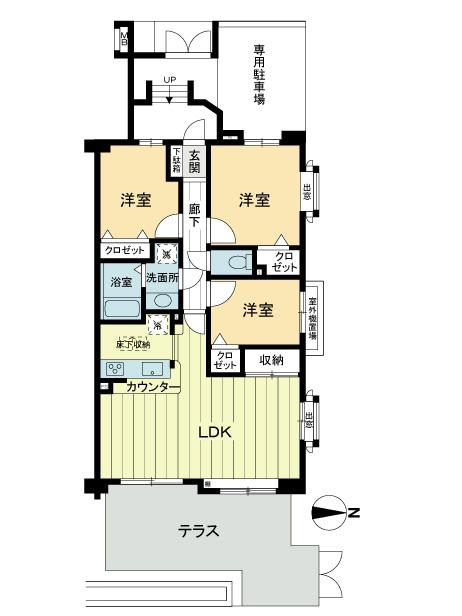 Floor plan. 3LDK, Price 29,800,000 yen, Occupied area 69.08 sq m