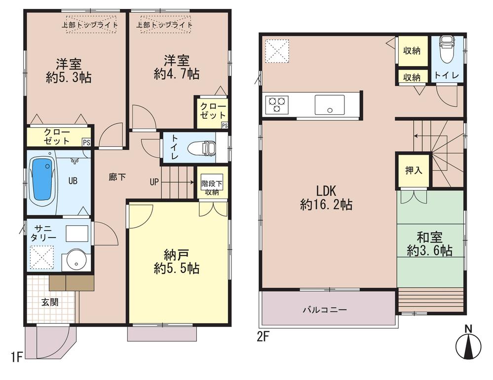 Floor plan. Price 53,800,000 yen, 3LDK+S, Land area 91.17 sq m , Building area 83.9 sq m