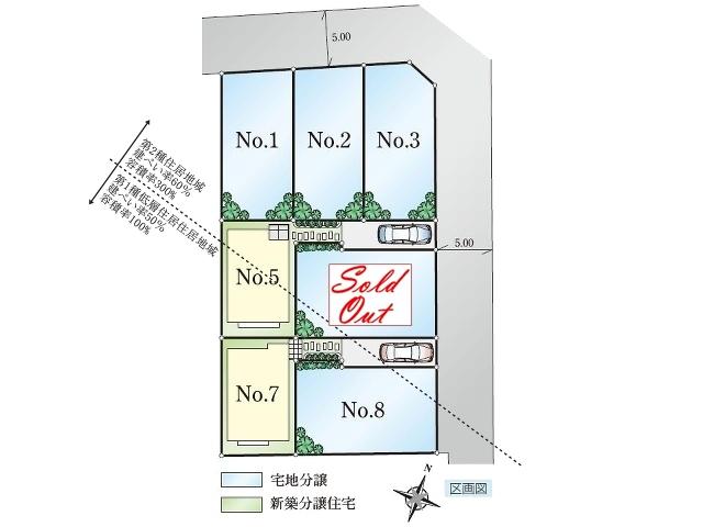 The entire compartment Figure. Nerima Shimoshakujii 4-chome No. 1 destination Compartment Figure