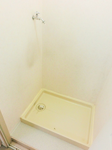 Washroom. Washing machine in the room