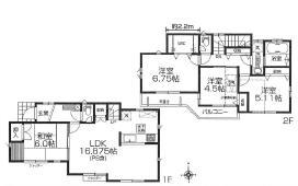 Floor plan. 56,800,000 yen, 4LDK, Land area 93.48 sq m , Building area 93.16 sq m
