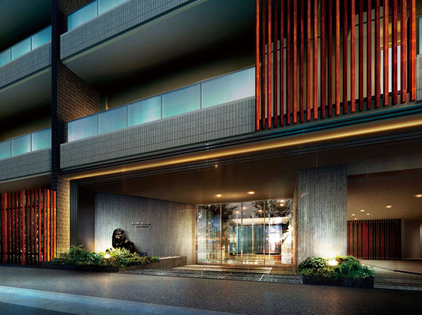 Shared facilities.  [Entrance with a style that invites gracefully to my private residence] Entrance to welcome elegantly into the inner Yingbin of space. The original gate design in pursuit of integral beauty of the adjacent the carriage porch space was, While creating the barrier property to hide the outside and the clear distinction to spread the design beauty certain quality, Laid the seems unshakable mansion poised. It will also be in the picture as one of the masterpieces very everyday scenes live it is coming and going. (Entrance Rendering)