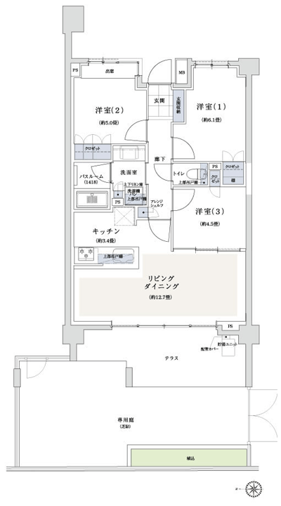 Floor: 3LDK, occupied area: 67.95 sq m, Price: 44,700,000 yen, now on sale